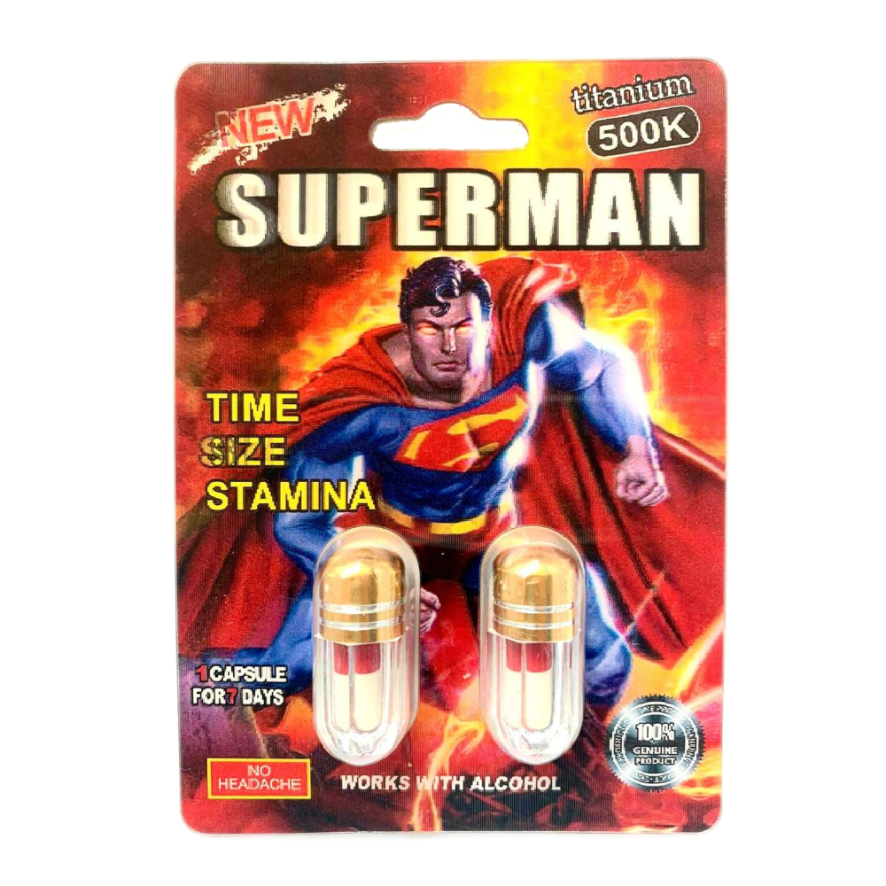 Superman Erection Enhancement Supplement, Double Pack