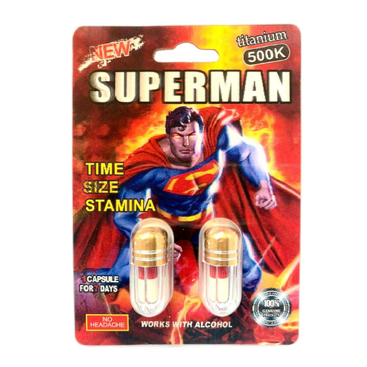Superman Erection Enhancement Supplement, Double Pack